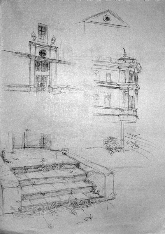 Old city pencil sketches — image 1