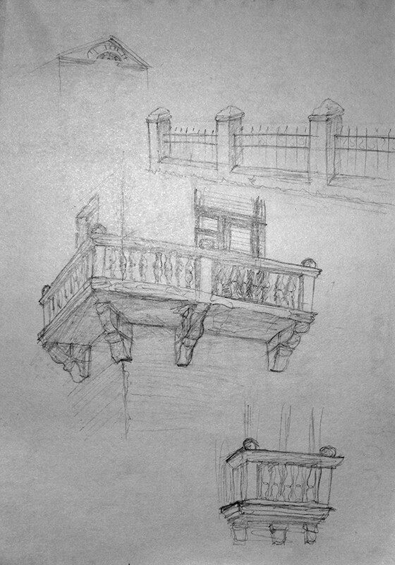 Old city pencil sketches — image 2