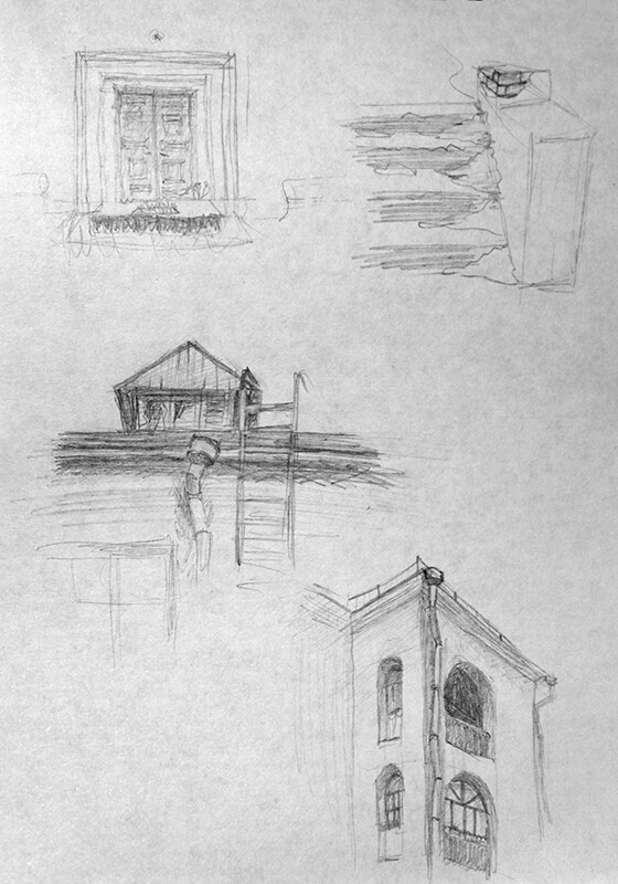 Old city pencil sketches — image 4