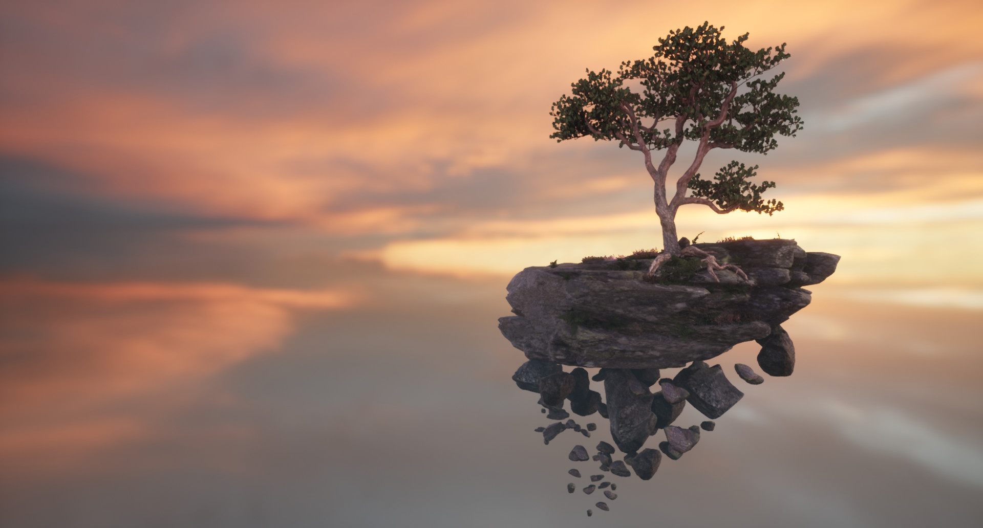 Set dressing study - Flying stone